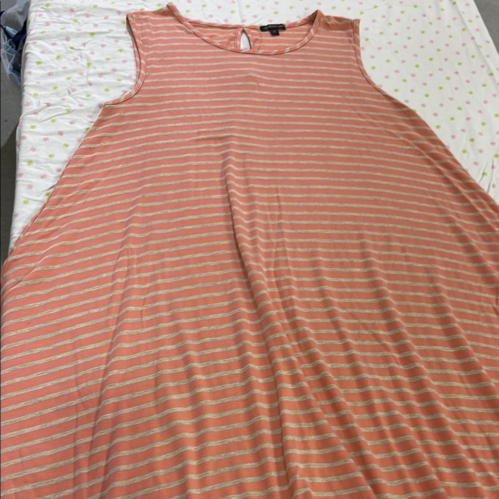MCM Coral and Beige Striped Top